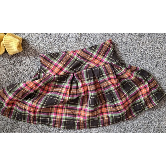 Gymboree Girls Size 10 Skirt Sweater Outfit Yellow Plaid Short Sleeve Buttons - Picture 6 of 10